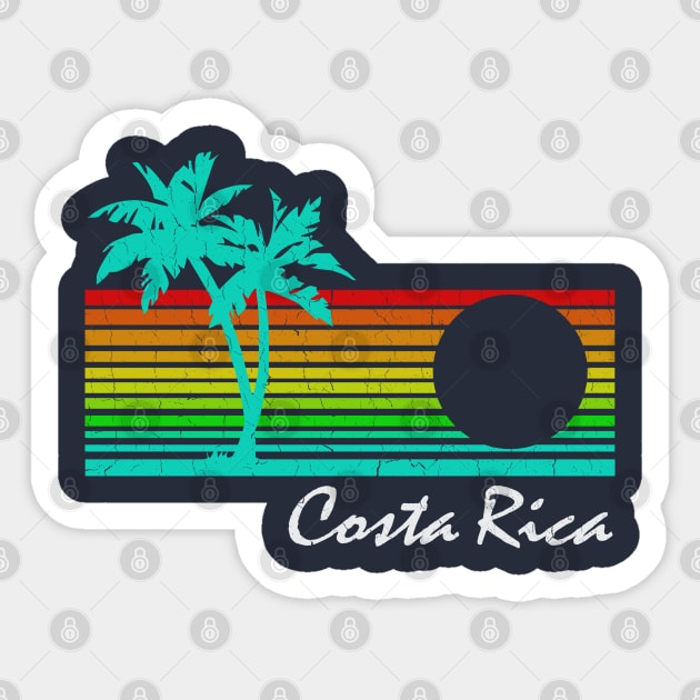 Costa Rica (vintage distressed design) Sticker by robotface